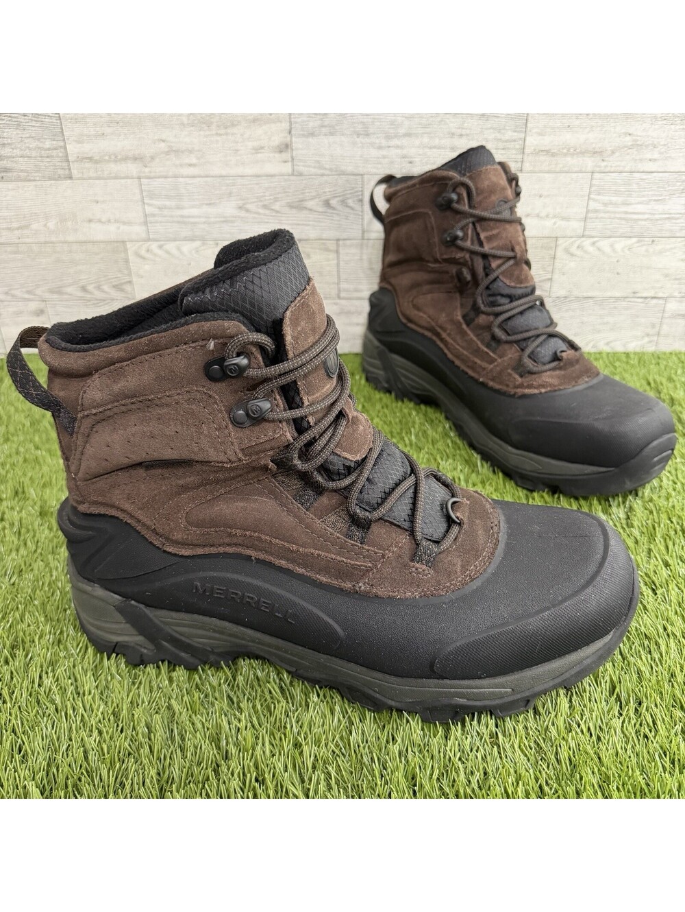 Merrell Ice Jam Espresso Waterproof Boots Mens Size 10 Black Insulated Winter